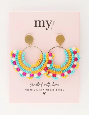 My Jewellery Earring beads orange turquoise MJ11103