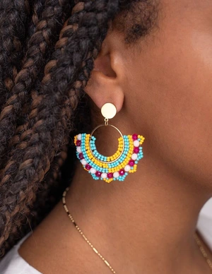My Jewellery Earring beads orange turquoise MJ11103