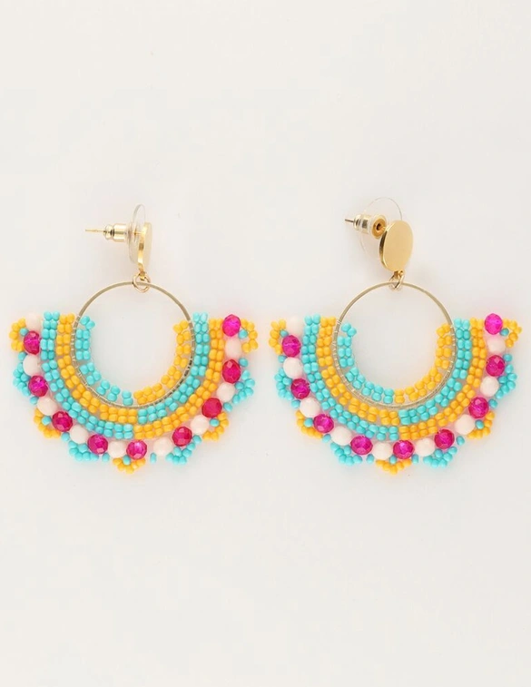 My Jewellery Earring beads orange turquoise MJ11103