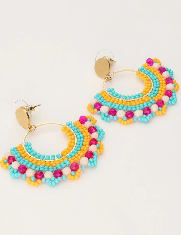 My Jewellery Earring beads orange turquoise MJ11103