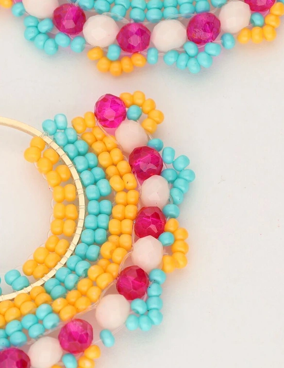 My Jewellery Earring beads orange turquoise MJ11103
