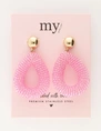 My Jewellery Earring beads pink oval MJ11203