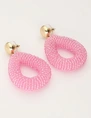 My Jewellery Earring beads pink oval MJ11203