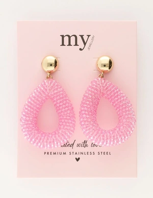My Jewellery Earring beads pink oval MJ11203