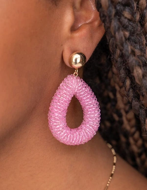 My Jewellery Earring beads pink oval MJ11203
