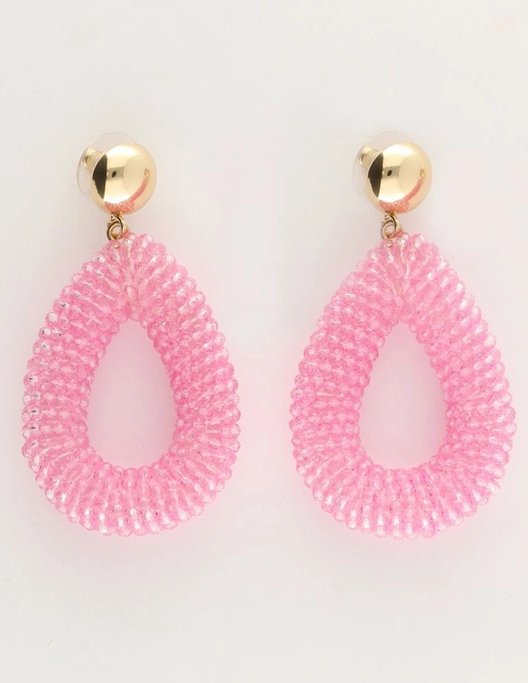 My Jewellery Earring beads pink oval MJ11203