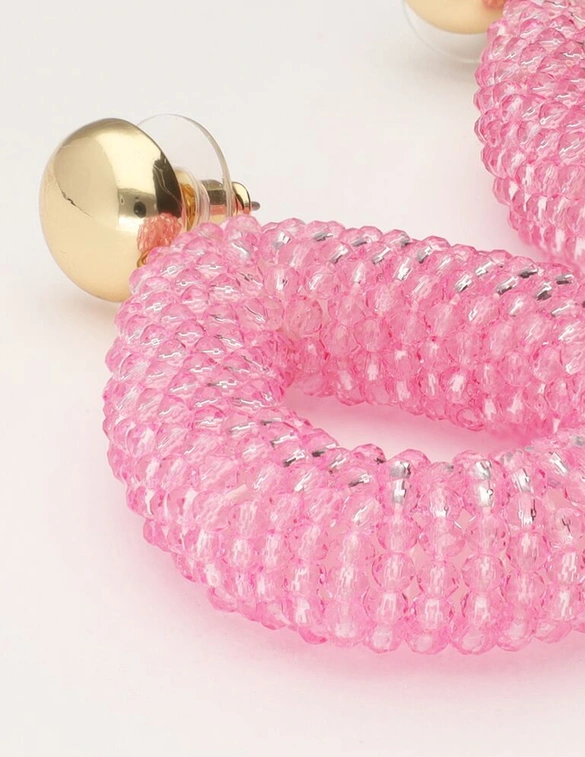 My Jewellery Earring beads pink oval MJ11203