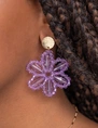 My Jewellery Earring beads purple flower MJ11110