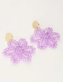 My Jewellery Earring beads purple flower MJ11110