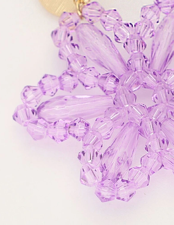 My Jewellery Earring beads purple flower MJ11110