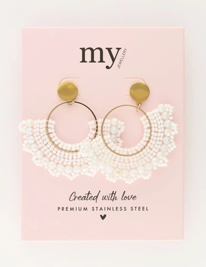 My Jewellery Earring beads white MJ11104