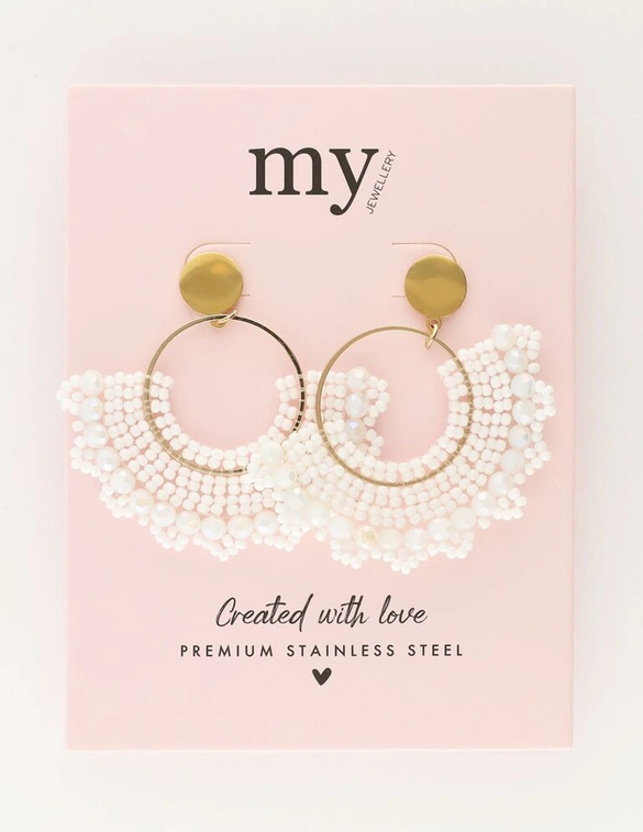 My Jewellery Earring beads white MJ11104