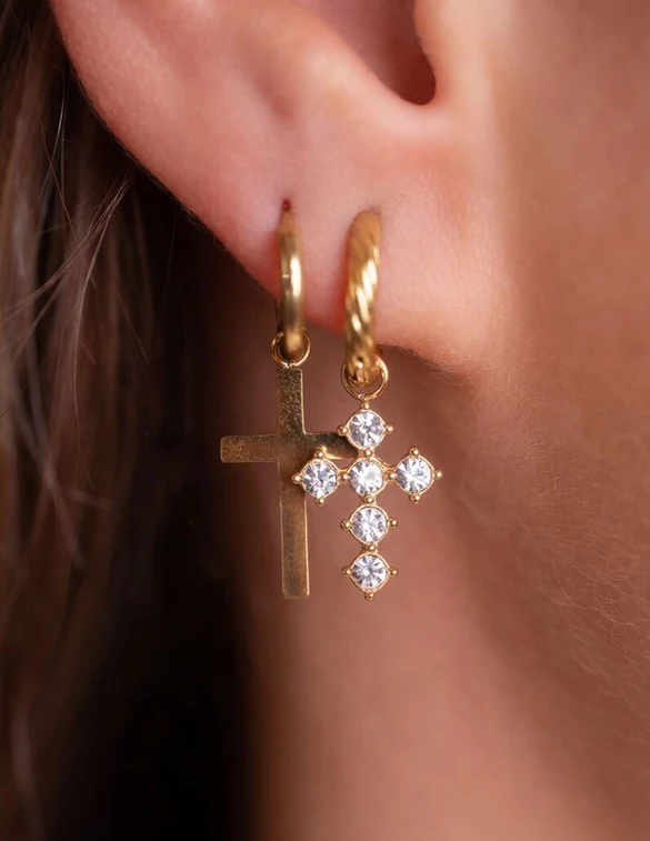 My Jewellery Earring cross stone MJ07624