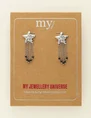 My Jewellery Earring drop stars black beads MJ09488