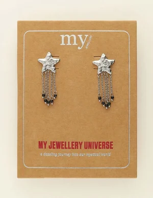 My Jewellery Earring drop stars black beads MJ09488