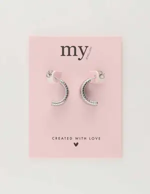 My Jewellery Earring half stripe hoop MJ10442