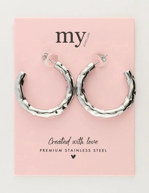 My Jewellery Earring hammered hoops MJ11398