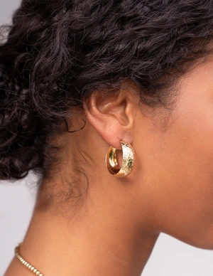My Jewellery Earring hammered leo hoops MJ12051