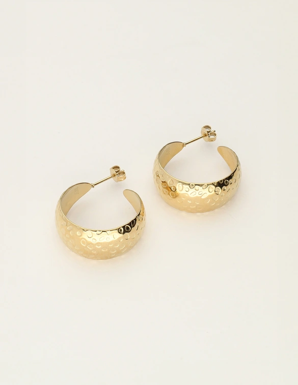 My Jewellery Earring hammered leo hoops MJ12051