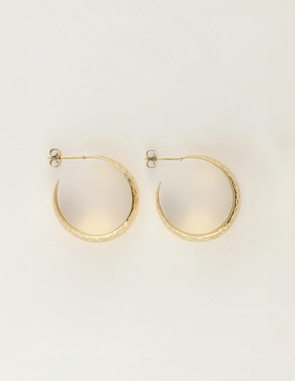 My Jewellery Earring hammered leo hoops MJ12051