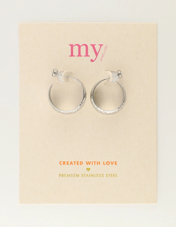 My Jewellery Earring hammered leo hoops MJ12051