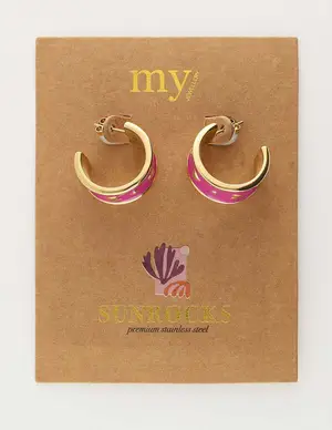 My Jewellery Earring handpainted heart purple MJ10254