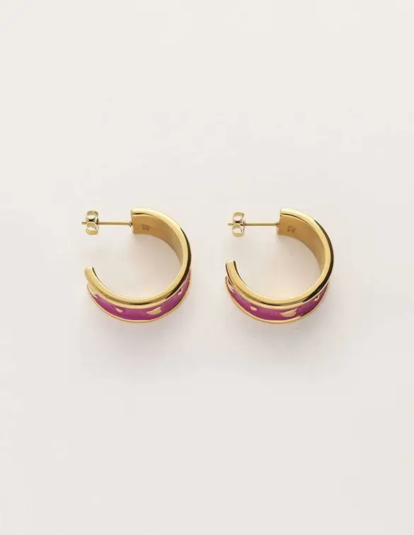 My Jewellery Earring handpainted heart purple MJ10254