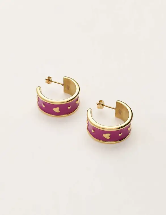 My Jewellery Earring handpainted heart purple MJ10254