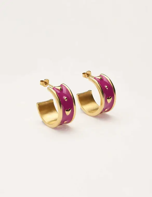 My Jewellery Earring handpainted heart purple MJ10254