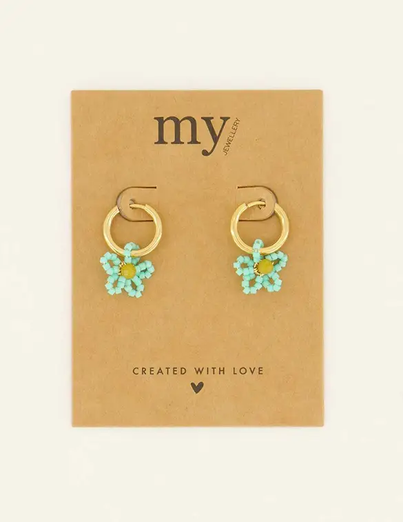 My Jewellery Earring hoop bead flower MJ08651