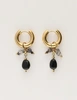My Jewellery Earring hoop black stones MJ12006