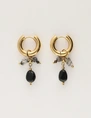 My Jewellery Earring hoop black stones MJ12006