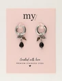 My Jewellery Earring hoop black stones MJ12006