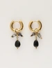 My Jewellery Earring hoop black stones MJ12006