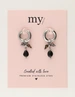 My Jewellery Earring hoop black stones MJ12006