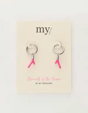 My Jewellery Earring hoop coral pink MJ09690