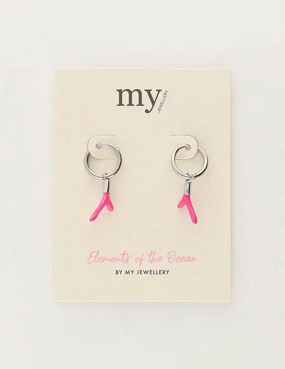 My Jewellery Earring hoop coral pink MJ09690