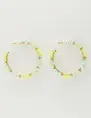 My Jewellery Earring hoop flowers green MJ10074
