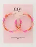 My Jewellery Earring hoop flowers pink MJ10072