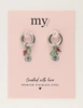 My Jewellery Earring hoop green stone coin MJ12009