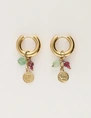 My Jewellery Earring hoop green stone coin MJ12009