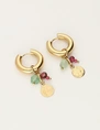 My Jewellery Earring hoop green stone coin MJ12009