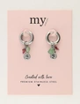 My Jewellery Earring hoop green stone coin MJ12009