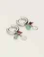 My Jewellery Earring hoop green stone coin MJ12009
