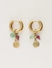 My Jewellery Earring hoop green stone coin MJ12009