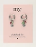 My Jewellery Earring hoop green stone coin MJ12009