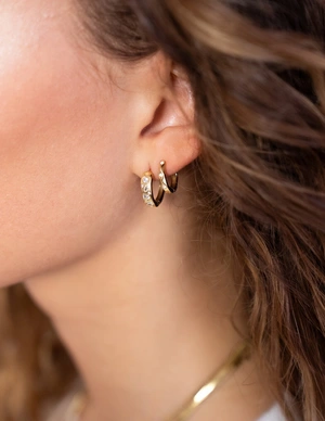 My Jewellery Earring hoop mini cube stone MJ12058