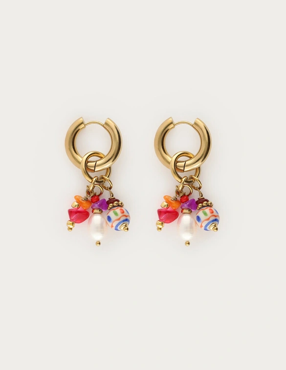 My Jewellery Earring hoop multi beads MJ13168