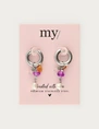 My Jewellery Earring hoop orange purple pearl MJ12733