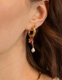 My Jewellery Earring hoop orange purple pearl MJ12733